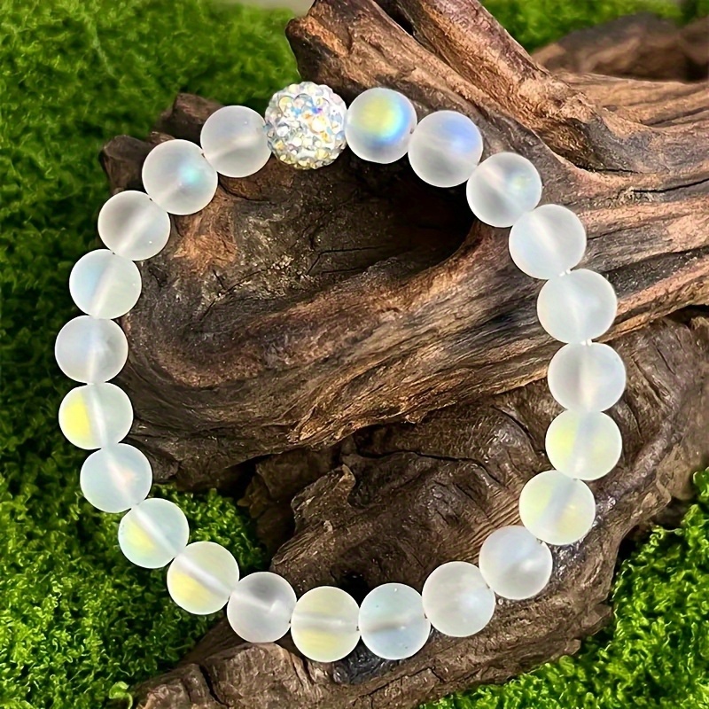 Couple's 1pc Multicolor Frosted Moonstone Beaded Bracelet